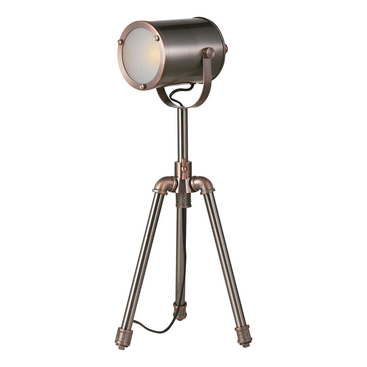 Dar JAK4021 Jake Desk Lamp Aged Silver and Antique Copper