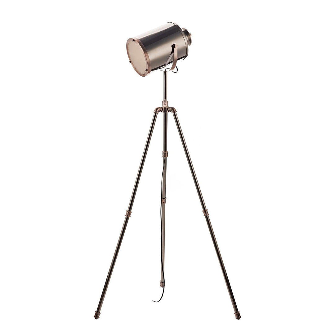 Dar JAK4921 Jake Task Floor Lamp Aged Silver and Antique Copper