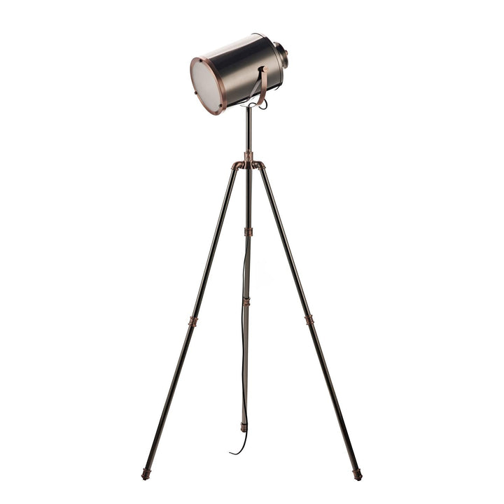Dar JAK4921 Jake Task Floor Lamp Aged Silver and Antique Copper
