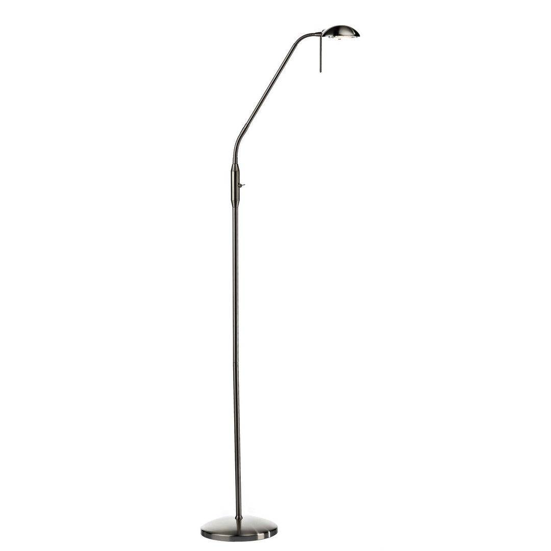 Dar JOU5546 Journal Task Floor Lamp Satin Chrome
