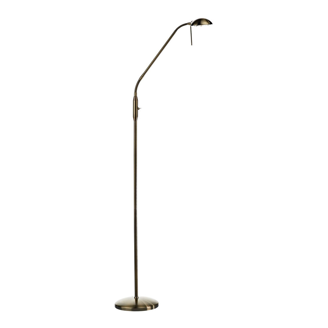 Dar JOU5575 Journal Task Floor Lamp Antique Brass