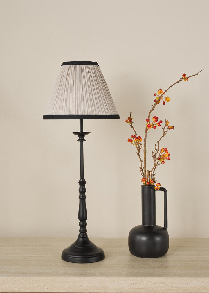 Dar JUD4122 Judy Table Lamp Satin Black With Shade