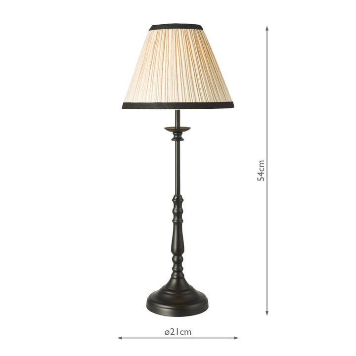Dar JUD4122 Judy Table Lamp Satin Black With Shade