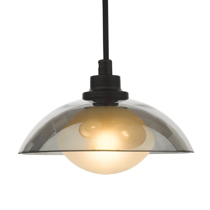 Dar KAD8822 Kadience 3 Light Cluster Pendant Satin Black and Smoked Glass