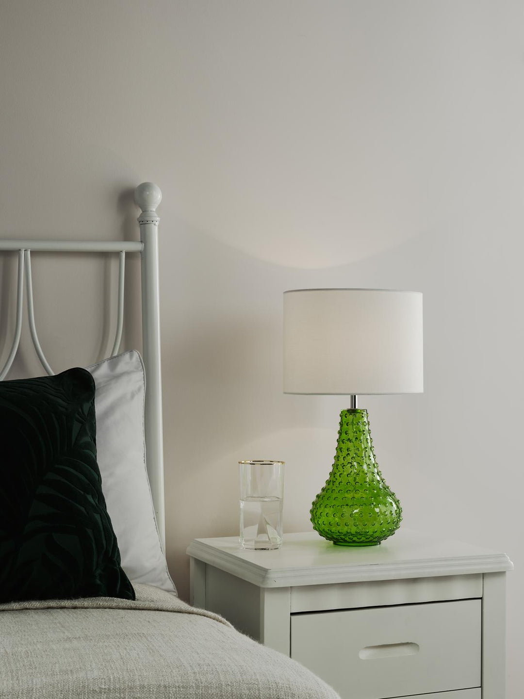 Dar KRI4224 Kristina Table Lamp Green Glass With Shade