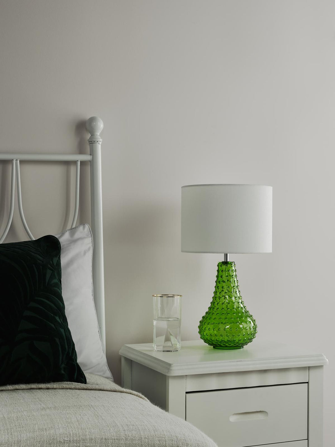 Dar KRI4224 Kristina Table Lamp Green Glass With Shade
