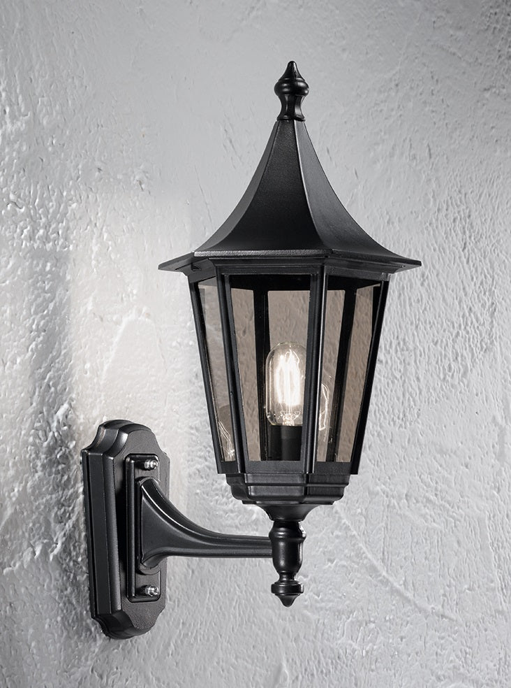 Franklite LA1605-1 Boulevard Outdoor Wall Bracket (Up) Lantern Black (S)