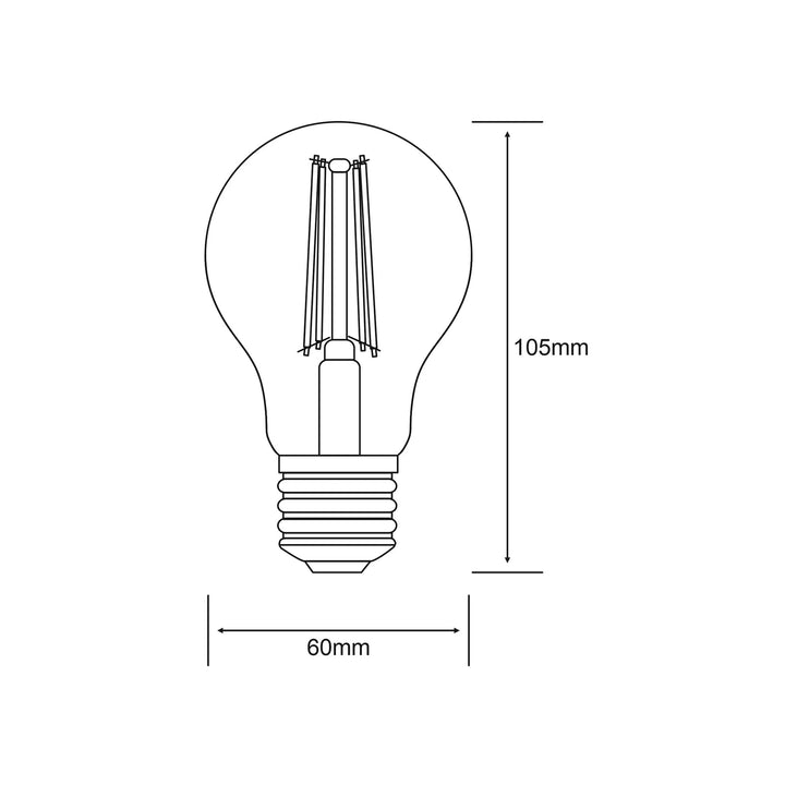 Luxram 1410112 Pack Of 10 E27 GLS LED Dimmable 6.5W Warm White 3000K