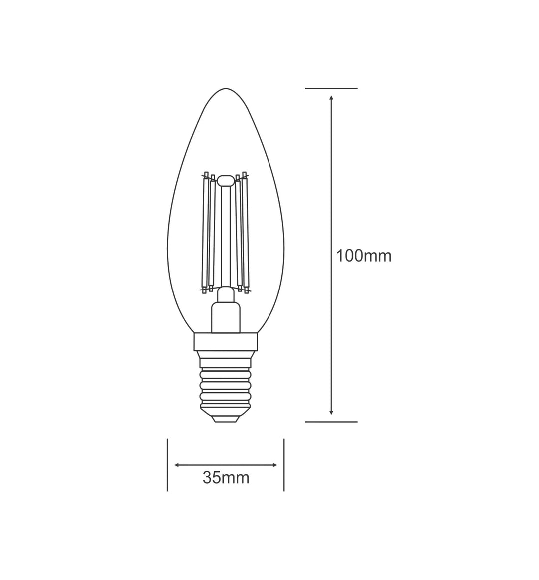 Luxram Value Classic LED Candle E14 Dimmable 4W 2700K Warm White