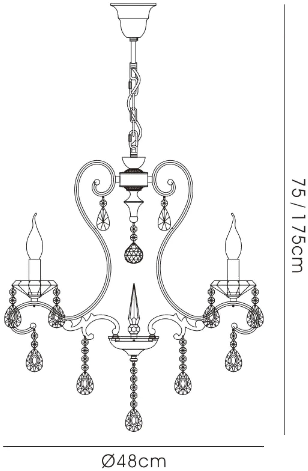 Diyas IL31363 Vela Pendant Polished Chrome/crystal