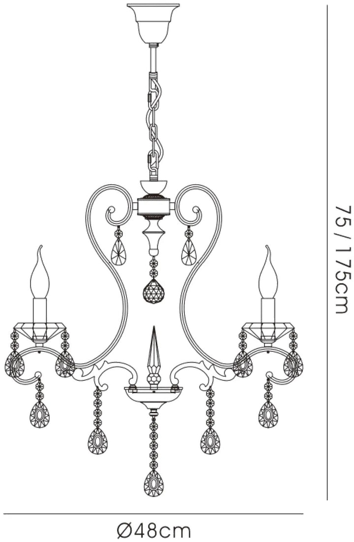 Diyas IL31363 Vela Pendant Polished Chrome/crystal