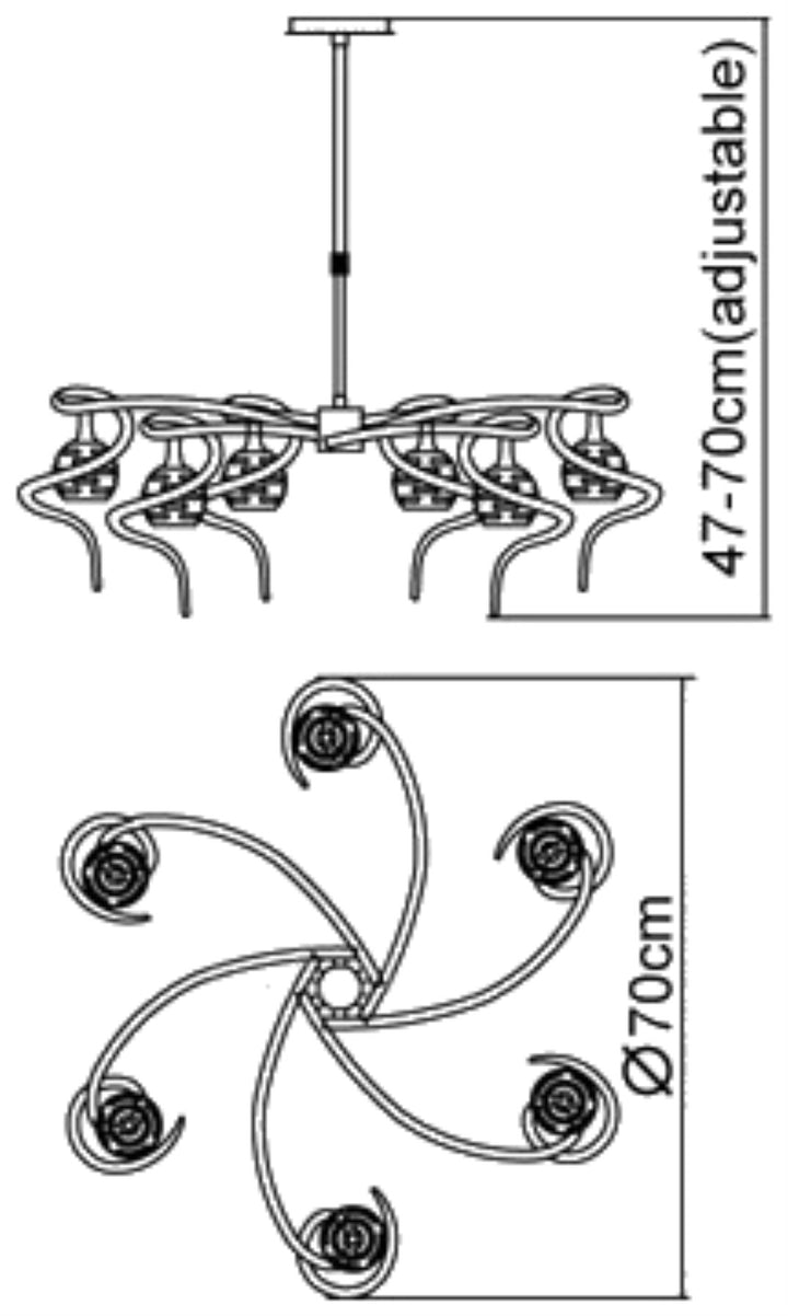 Mantra M0079 Dali Telescopic Pendant 6 Lights