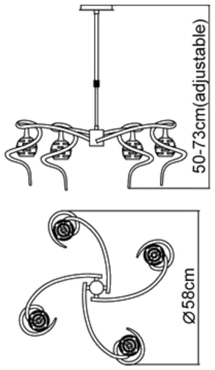 Mantra M0080 Dali Telescopic Pendant Round 4 Lights