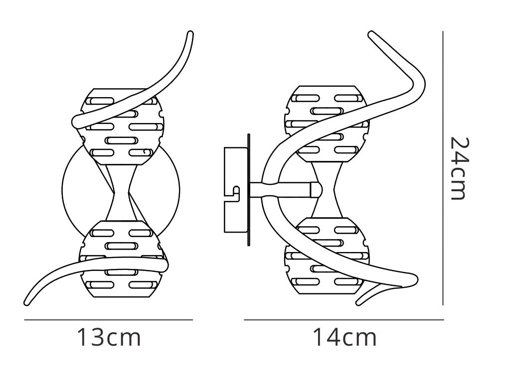 Mantra M0097/S Dali Switched Wall Lamp 2 Light