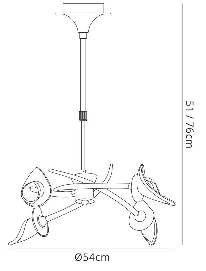 Mantra M0302AB Flavia Telescopic Pendant 4 Light