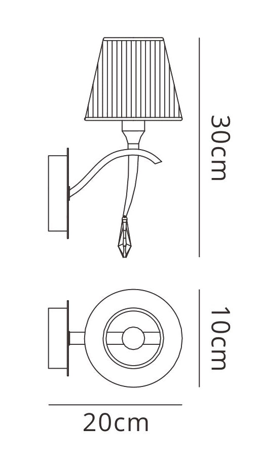 Mantra M0347AB/S Siena Switched Wall Lamp 1 Light