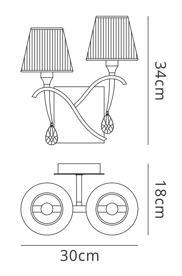 Mantra M0348PB/S Siena Switched Wall Lamp 2 Light