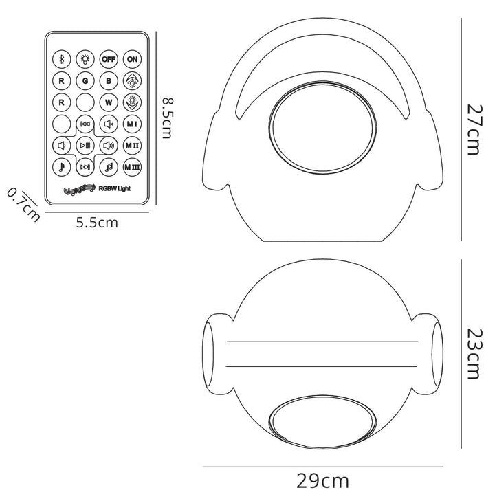 Mantra M3696 Wazowsky IP44 Portable 3W Speaker LED RGBW Lamp Bluetooth Remote Control