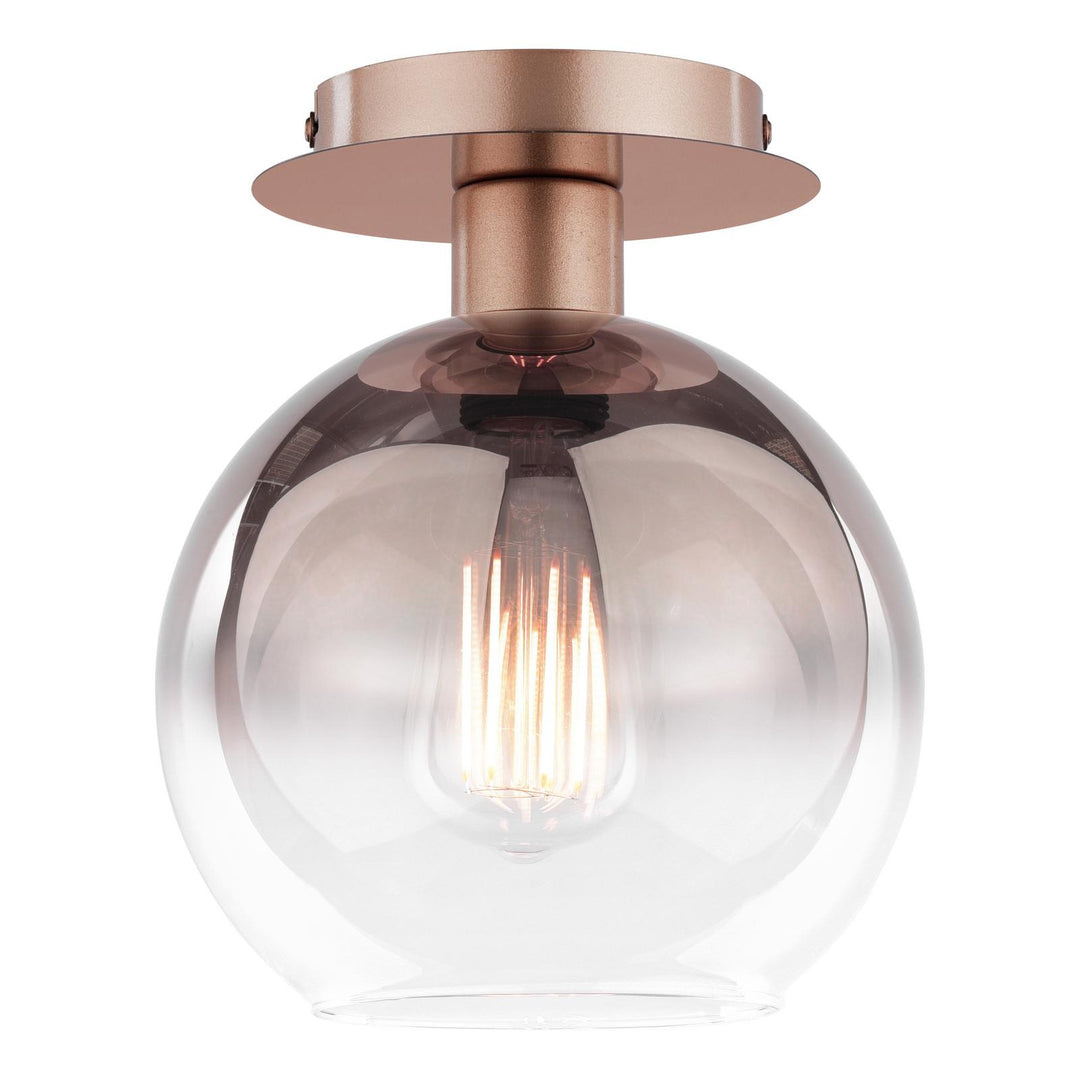 Dar LYC0129 Lycia Flush Satin Bronze and Brown Ombre Glass