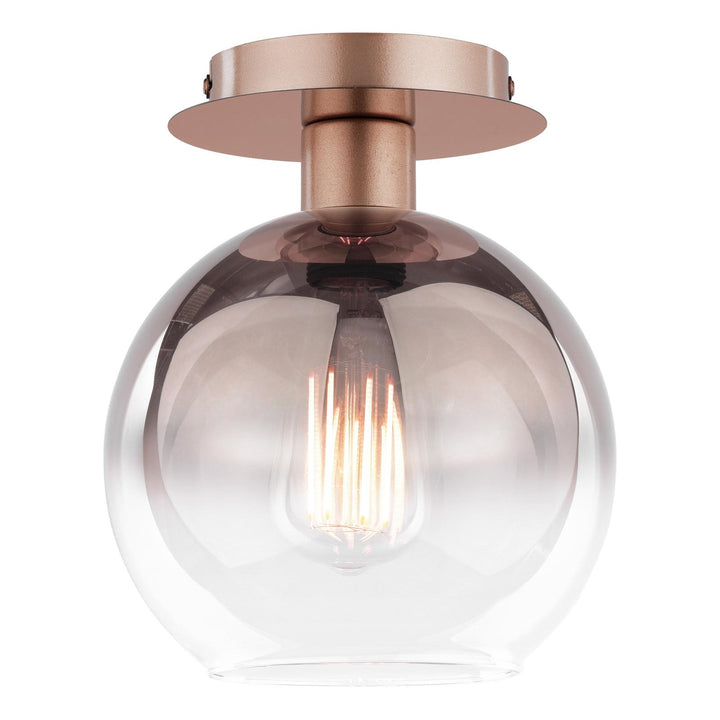 Dar LYC0129 Lycia Flush Satin Bronze and Brown Ombre Glass