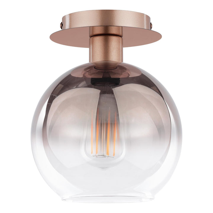 Dar LYC0129 Lycia Flush Satin Bronze and Brown Ombre Glass