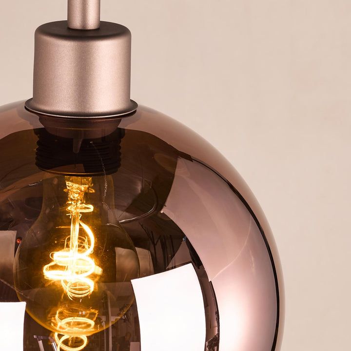 Dar LYC0329 Lycia 3 Light Bar Pendant Satin Bronze and Bronze Ombre Glass