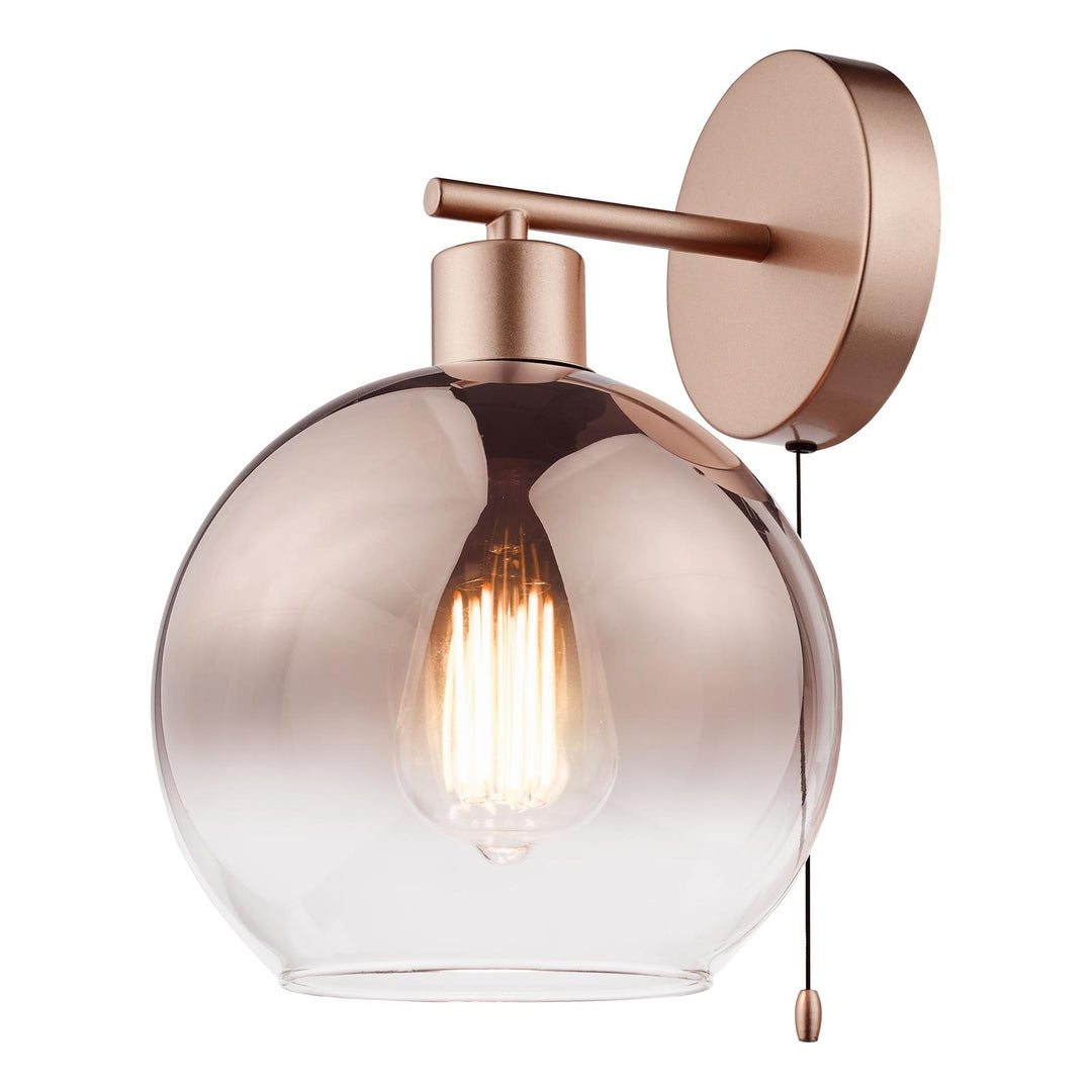 Dar LYC0729 Lycia Wall Light Satin Bronze and Bronze Ombre Glass