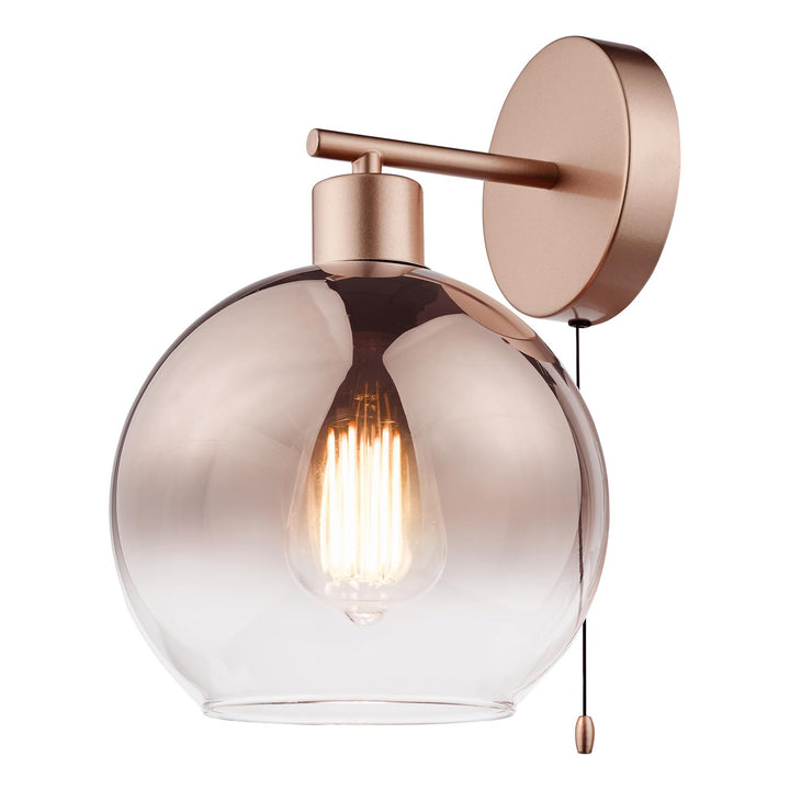 Dar LYC0729 Lycia Wall Light Satin Bronze and Bronze Ombre Glass