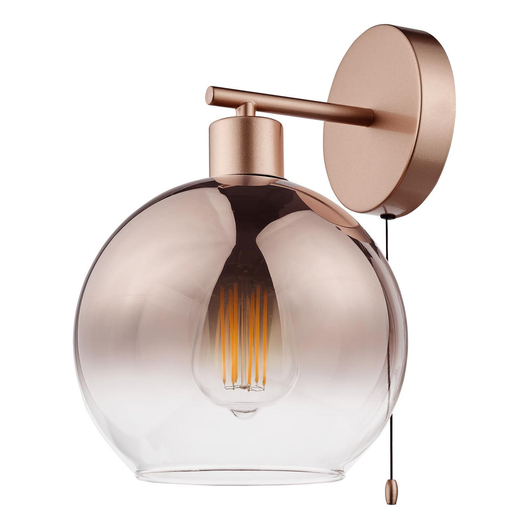 Dar LYC0729 Lycia Wall Light Satin Bronze and Bronze Ombre Glass