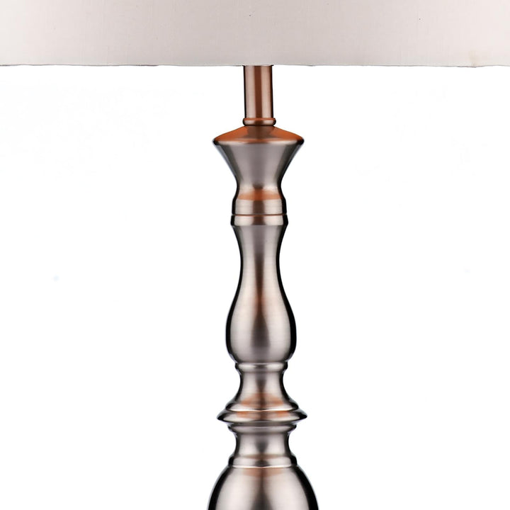 Dar MAD4246 Madrid Table Lamp Satin Chrome With Shade