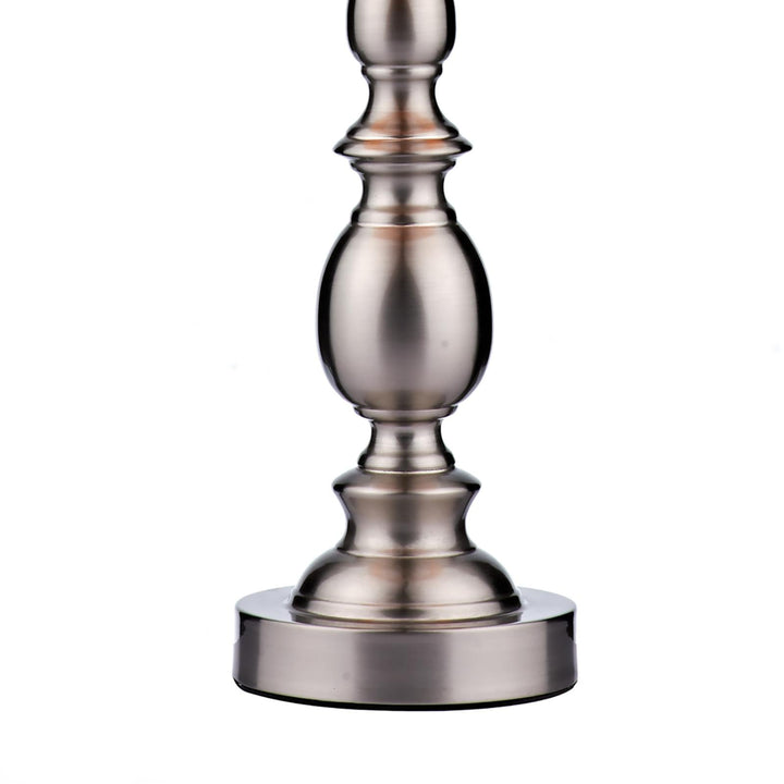 Dar MAD4246 Madrid Table Lamp Satin Chrome With Shade