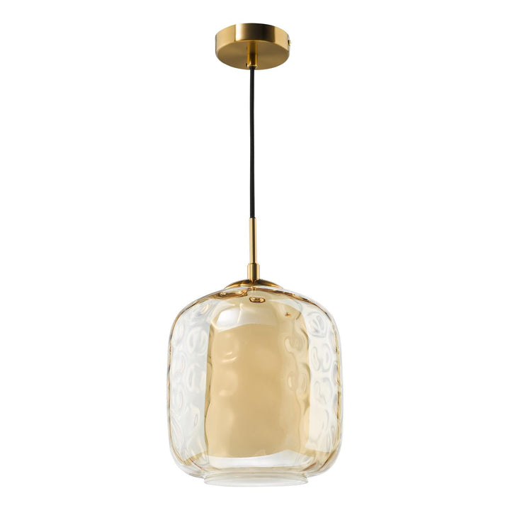 Dar MAJ0145 Majella Pendant Aged Brass and Champagne Glass