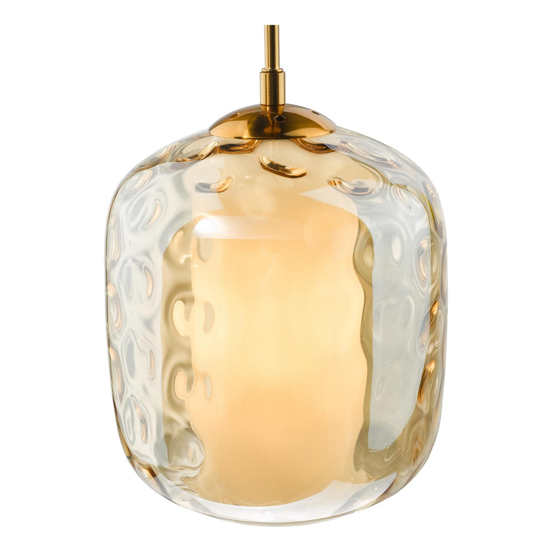 Dar MAJ0145 Majella Pendant Aged Brass and Champagne Glass
