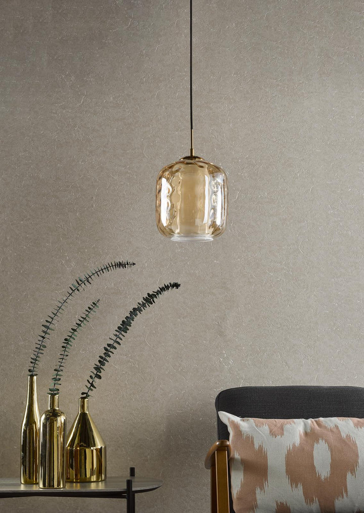 Dar MAJ0145 Majella Pendant Aged Brass and Champagne Glass
