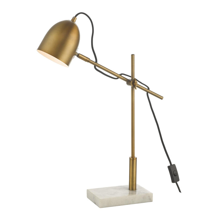 Dar MEN4263 Mendal Desk Lamp Antique Bronze and Marble