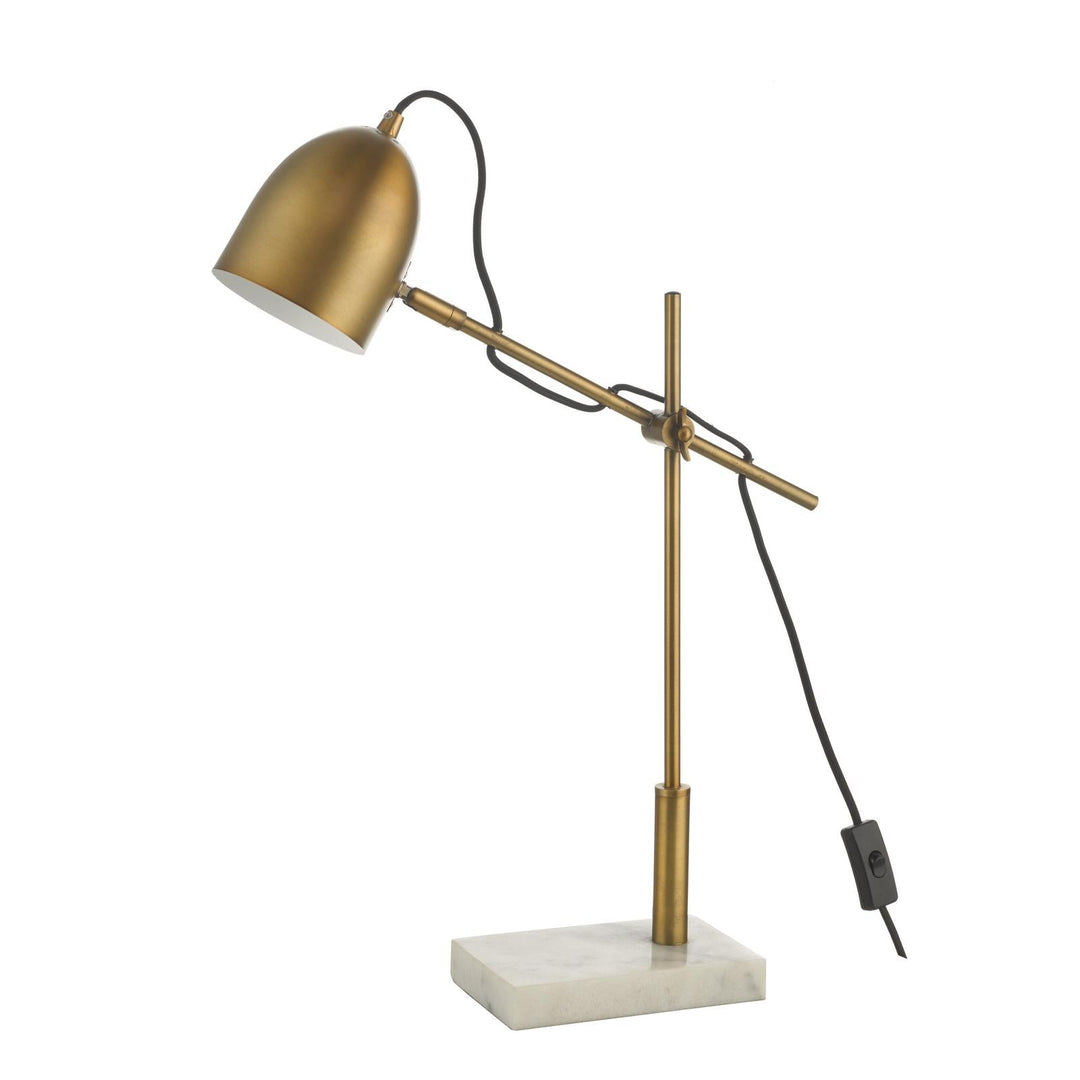 Dar MEN4263 Mendal Desk Lamp Antique Bronze and Marble