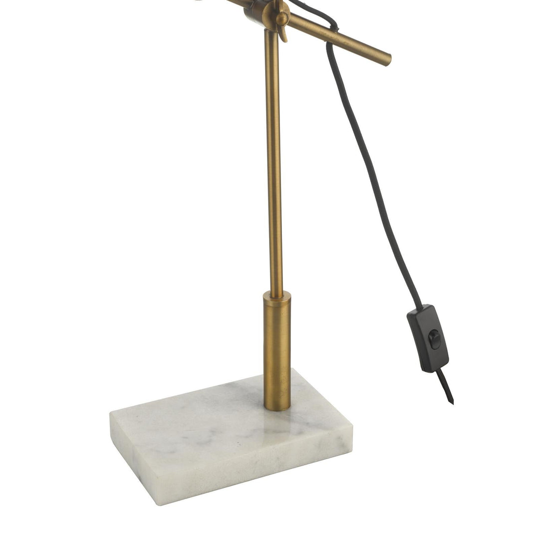 Dar MEN4263 Mendal Desk Lamp Antique Bronze and Marble