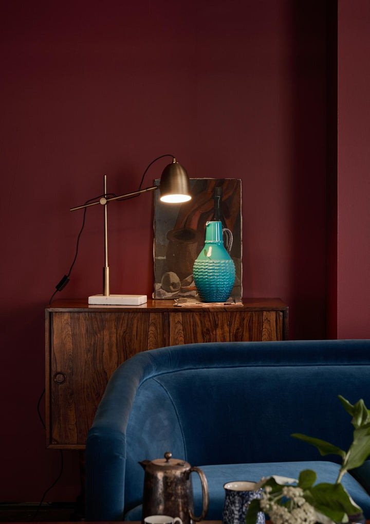Dar MEN4263 Mendal Desk Lamp Antique Bronze and Marble