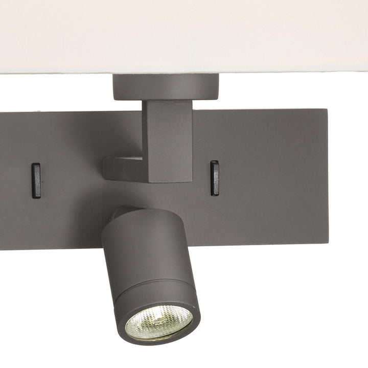 Dar MOD7163L-S1123 Modena Wall Light Brushed Bronze With Shade LED