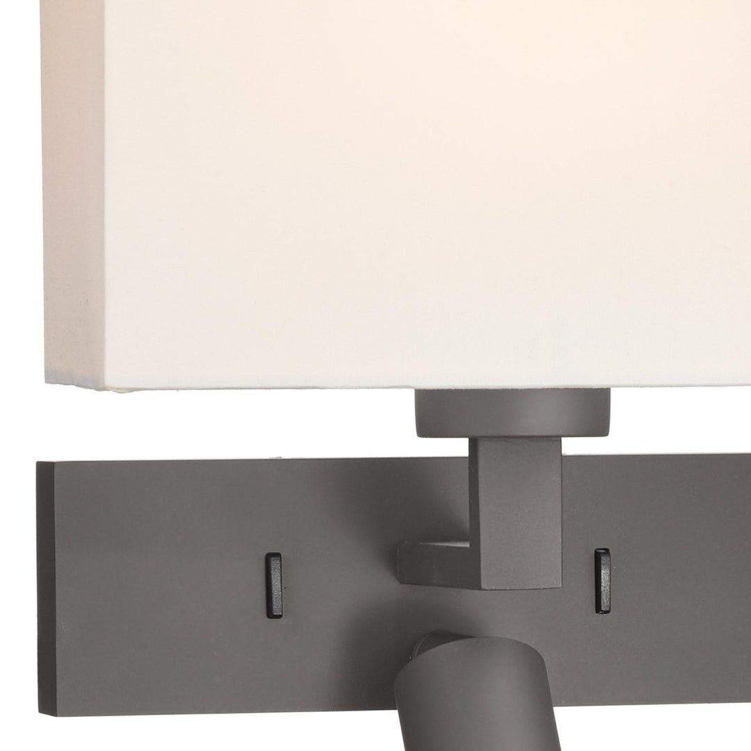Dar MOD7163L-S1123 Modena Wall Light Brushed Bronze With Shade LED