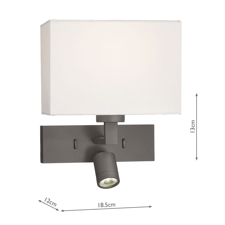 Dar MOD7163 Modena Wall Light Brushed Bronze Bracket Only LED (S)