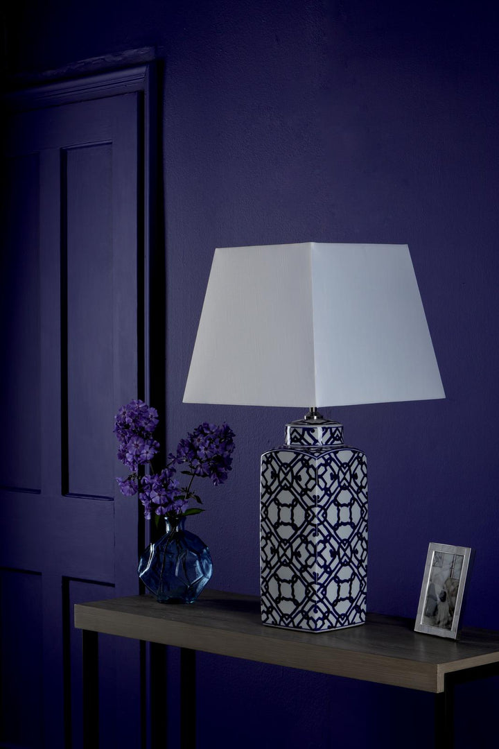 Dar MYS4223-S1101 Mystic Table Lamp Blue Ceramic With Shade