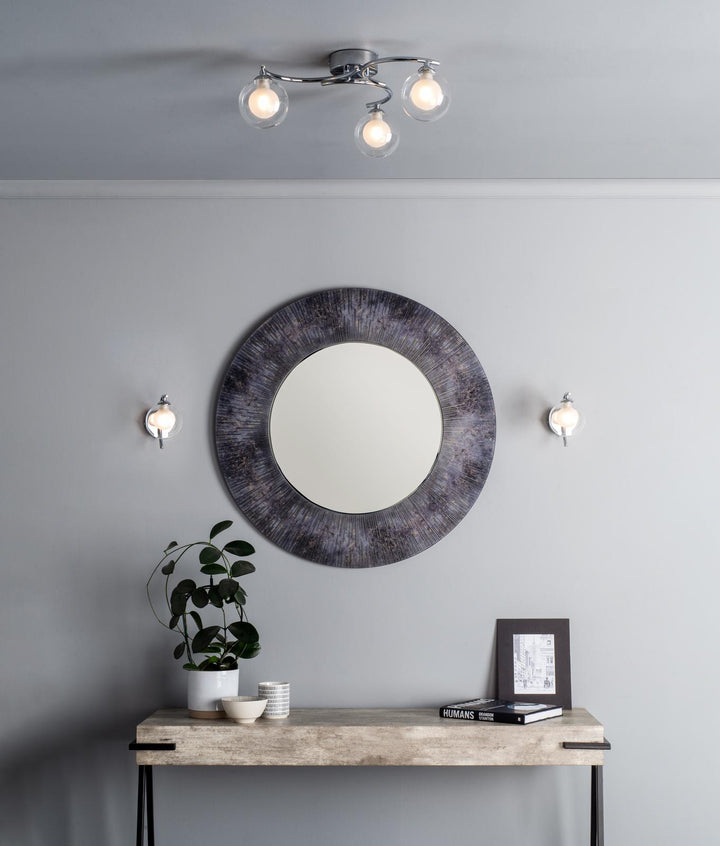 Dar NAK0750-04 Nakita Wall Light Polished Chrome With Clear/Opal Glass