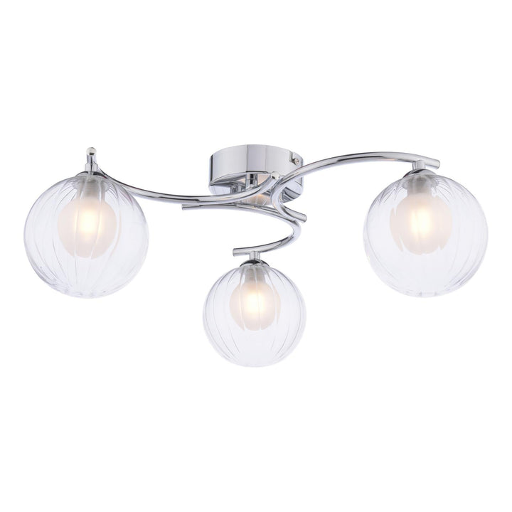 Dar NAK5350-20 Nakita 3 Light Semi Flush Polished Chrome With Clear/Opal Glass