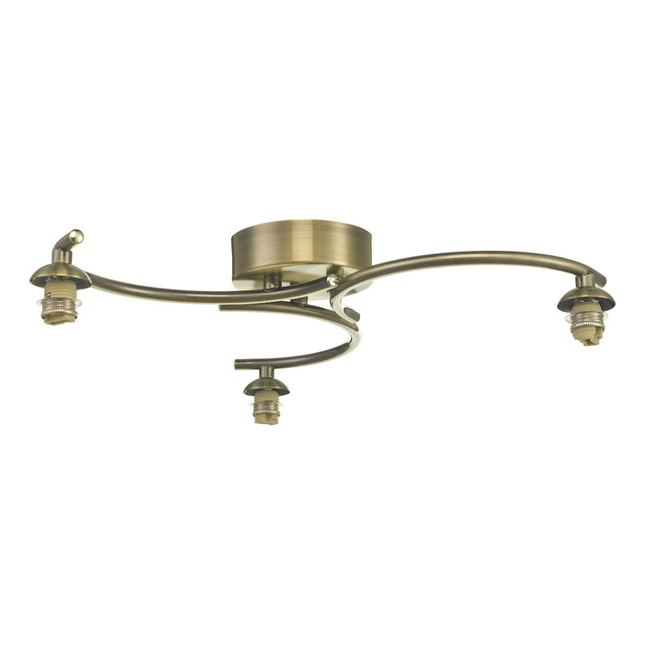 Dar NAK5375-F Nakita 3 Light Semi-Flush Antique Brass Fitting Only (S)