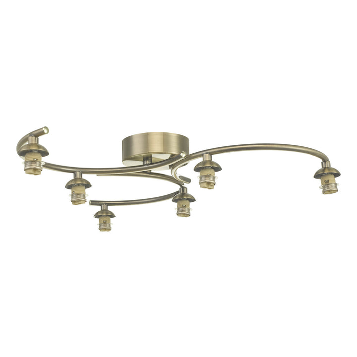 Dar NAK6475-F Nakita 6 Light Semi-Flush Antique Brass Fitting Only (S)