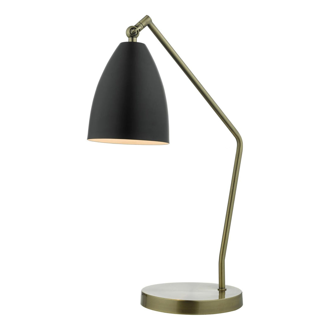 Dar OLL4154 Olly Desk Lamp Antique Brass and Matt Black