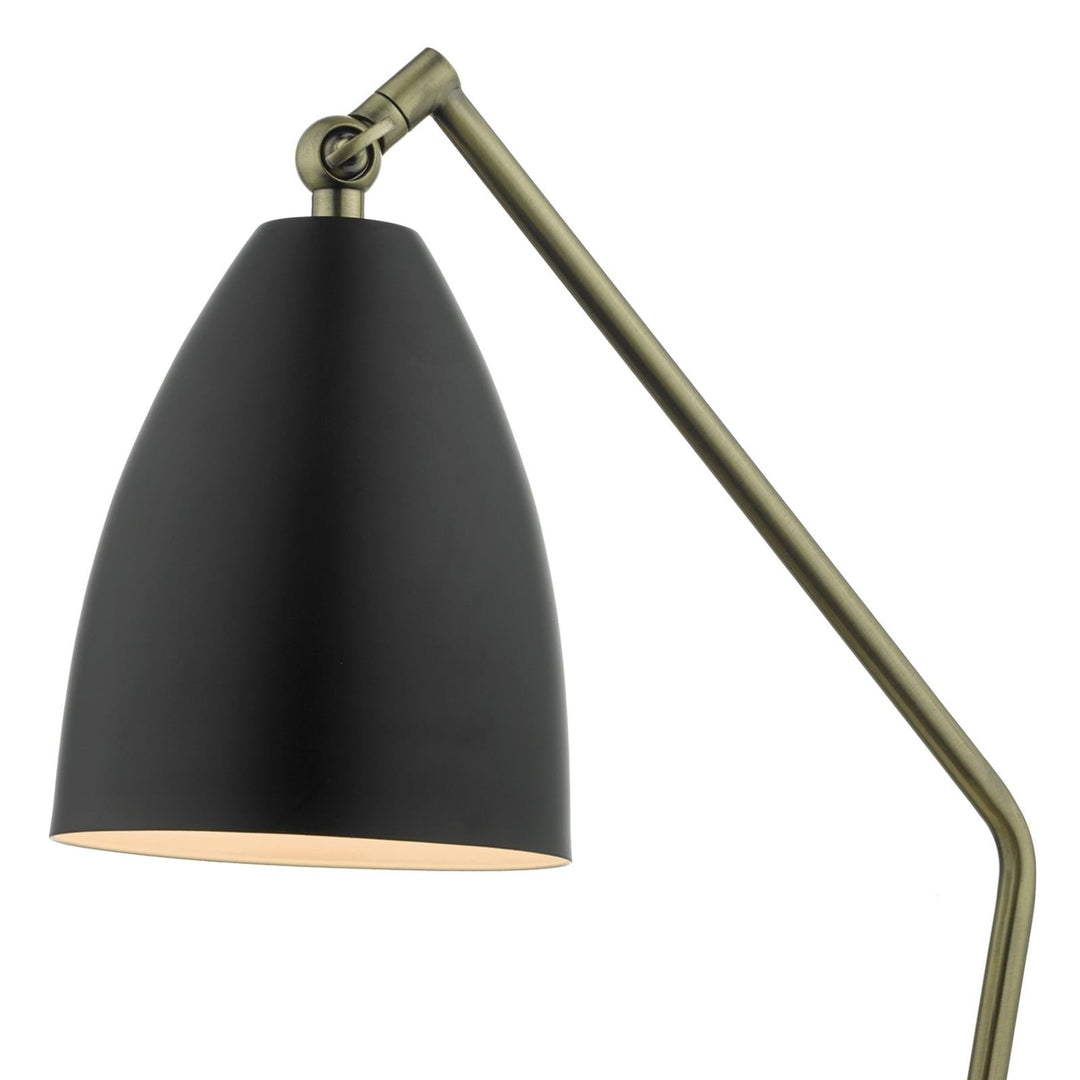 Dar OLL4154 Olly Desk Lamp Antique Brass and Matt Black