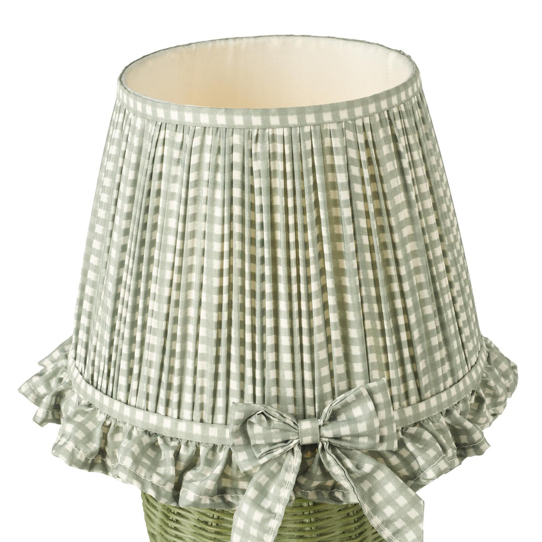 Dar OME4124 Omer Table Lamp Matt Green and Antique Brass With Shade