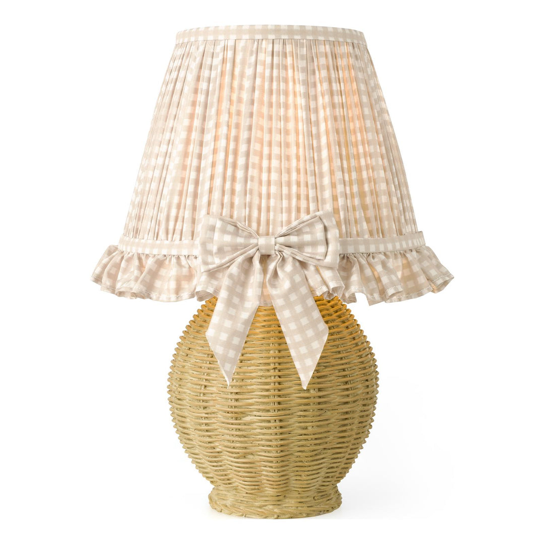 Dar OME4129 Omer Table Lamp Matt Taupe and Antique Brass With Shade